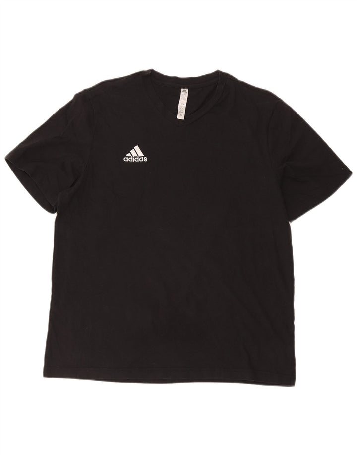 Мужская футболка Adidas Top большого размера из хлопка черного цвета