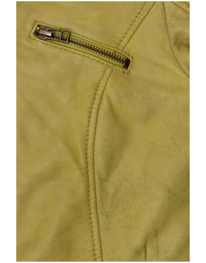 Женская кожаная куртка Freaky Nation UK 10, маленькая зеленая кожаная