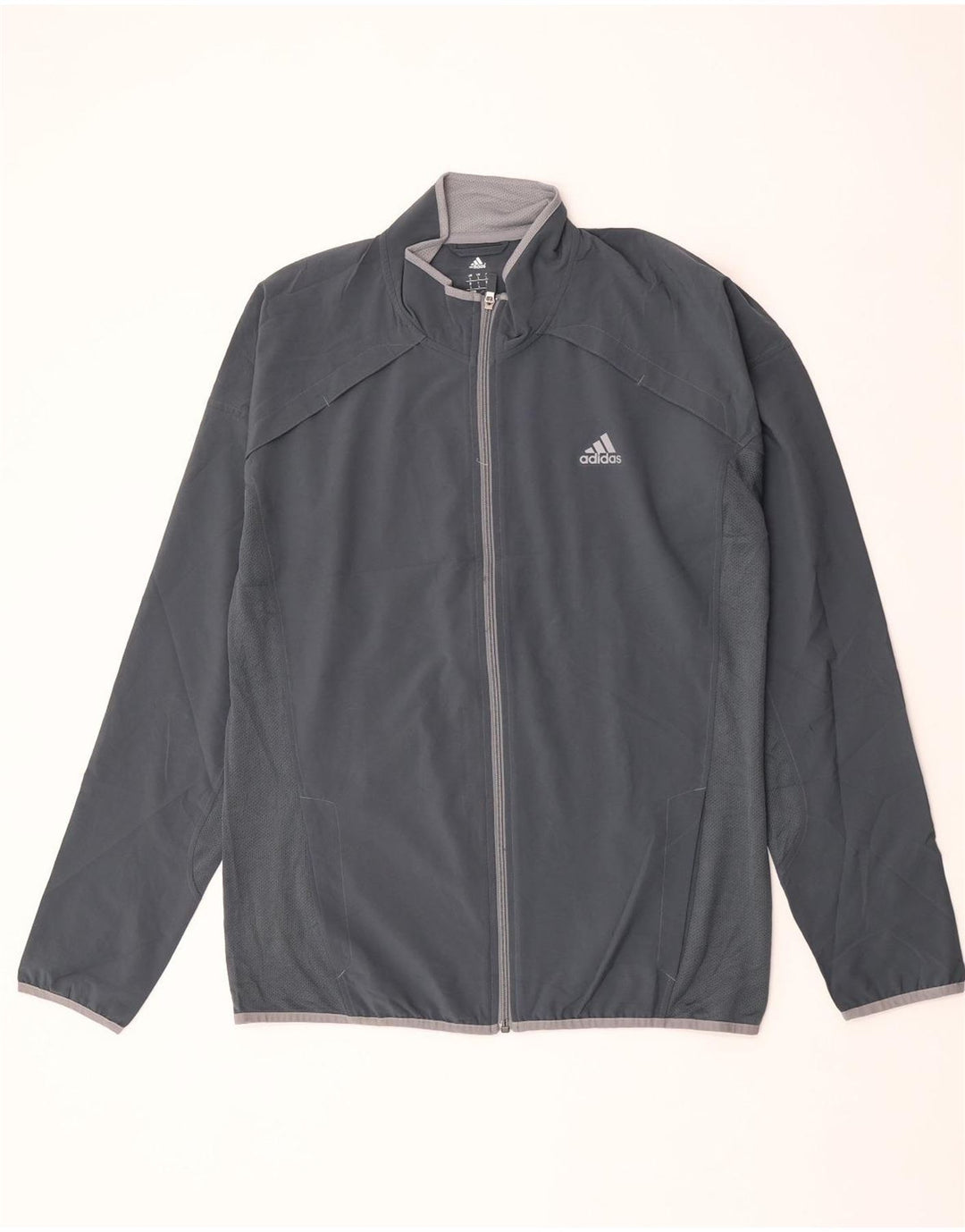Мужская спортивная куртка Adidas Climalite, большая серая полиэстеровая куртка