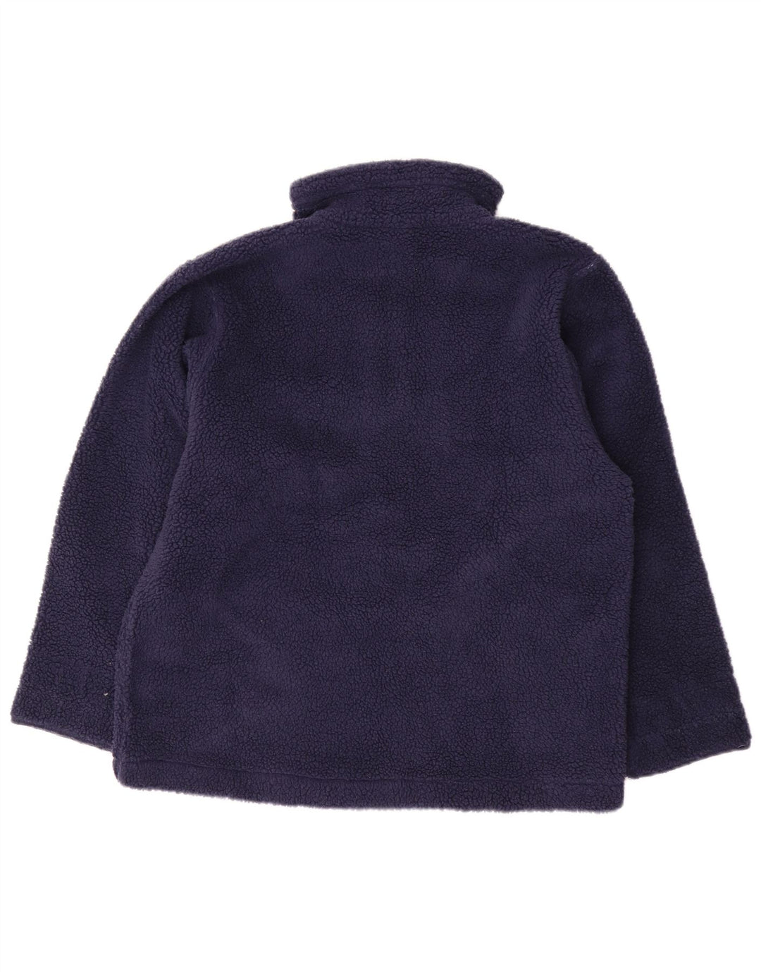 ВИНТАЖНЫЙ женский флисовый джемпер с воротником на молнии, Великобритания 16, большой темно-синий Fair Isle