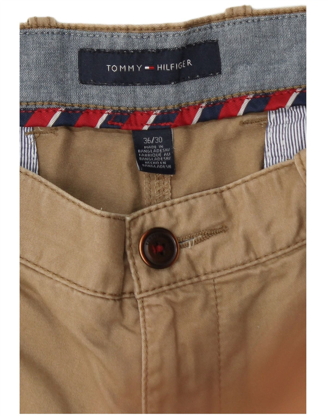 TOMMY HILFIGER Мужские прямые брюки чинос W36 L30 Бежевый хлопок