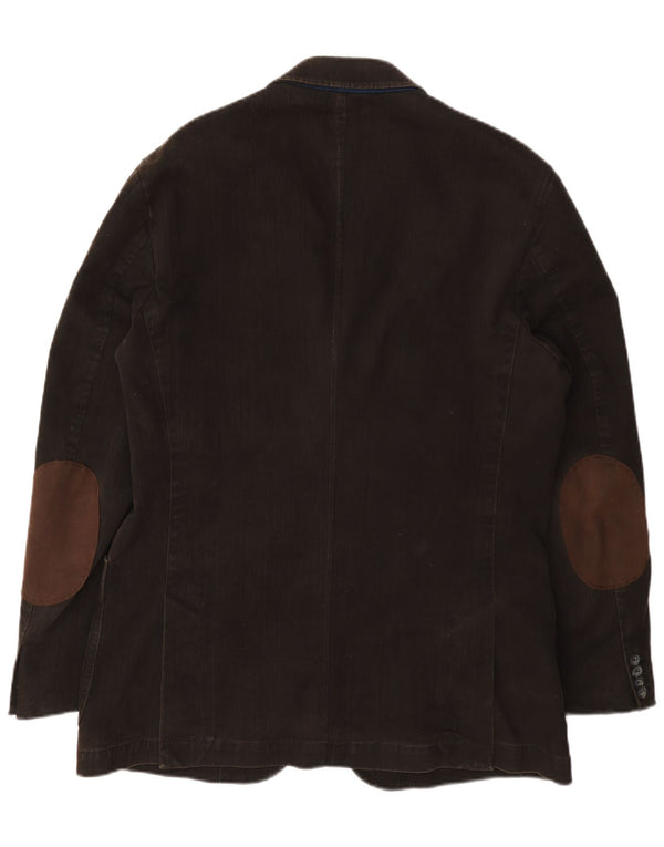 Bugatti Mens 3 Button Blazer Jacket EU 52 XL Brown Cotton