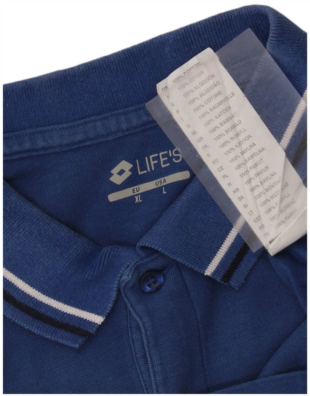 Мужская рубашка поло LOTTO, большая синяя, хлопок