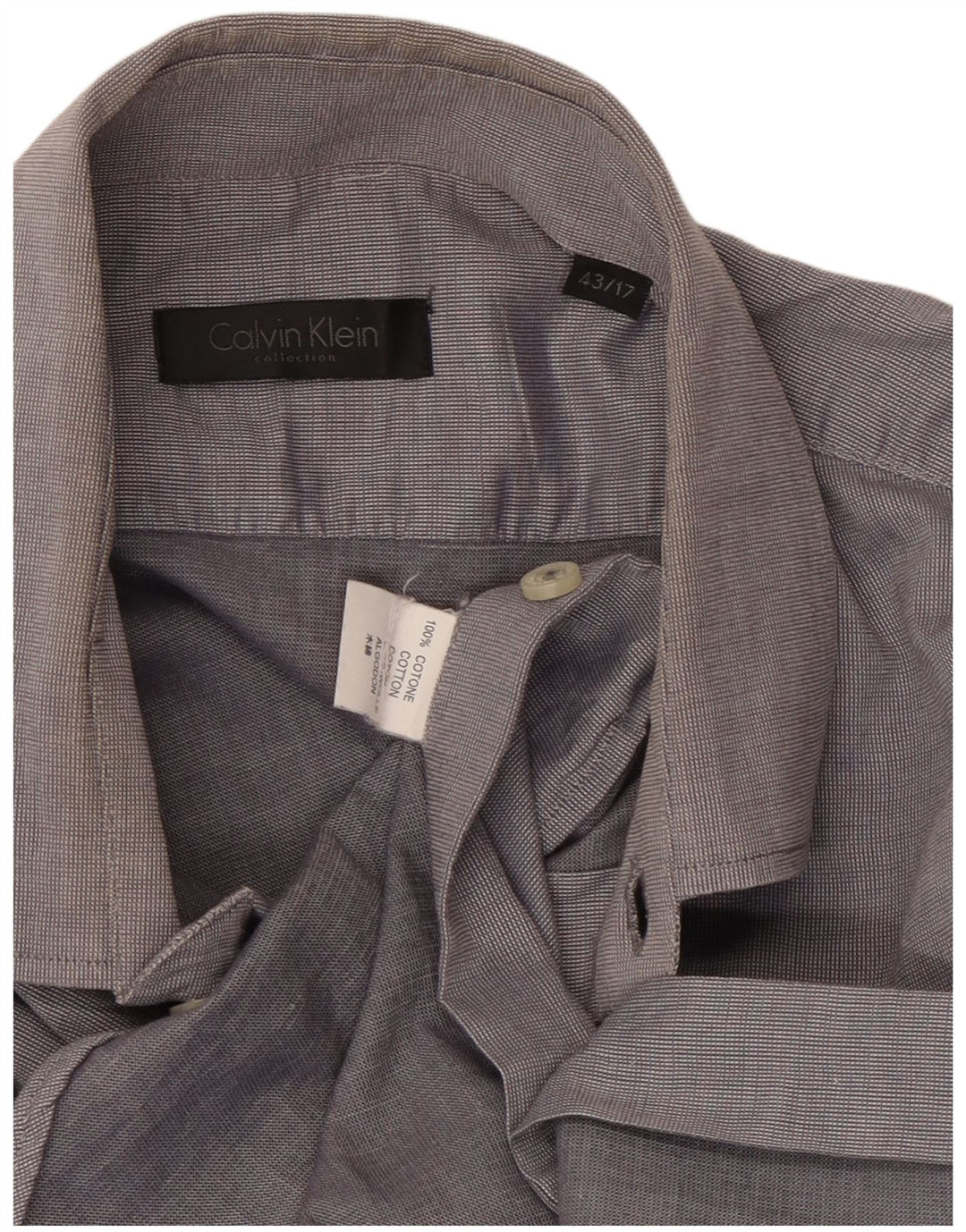 Мужская рубашка Calvin Klein, размер 43, 17 XL, серая, хлопковая