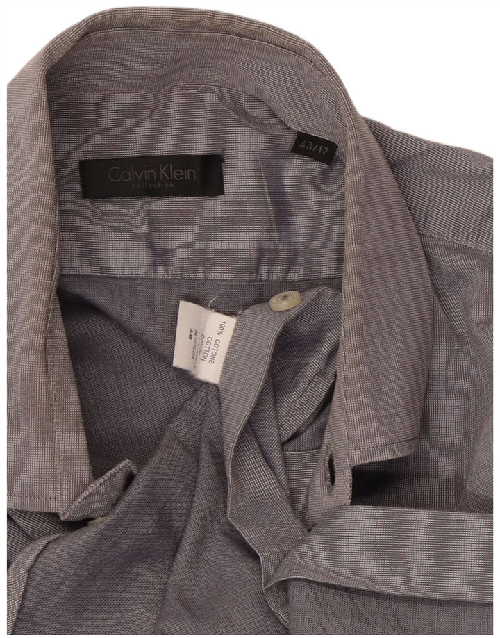 Мужская рубашка Calvin Klein, размер 43, 17 XL, серая, хлопковая