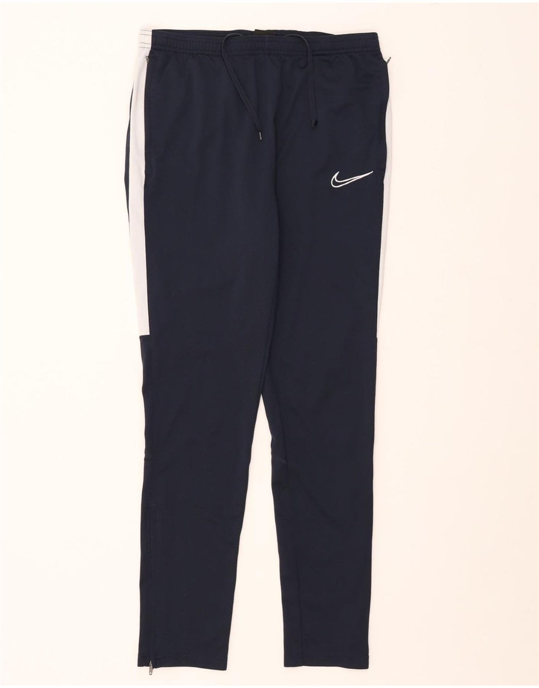 NIKE Mens Dri Fit Tracksuit Trousers Medium  Navy Blue Colourblock