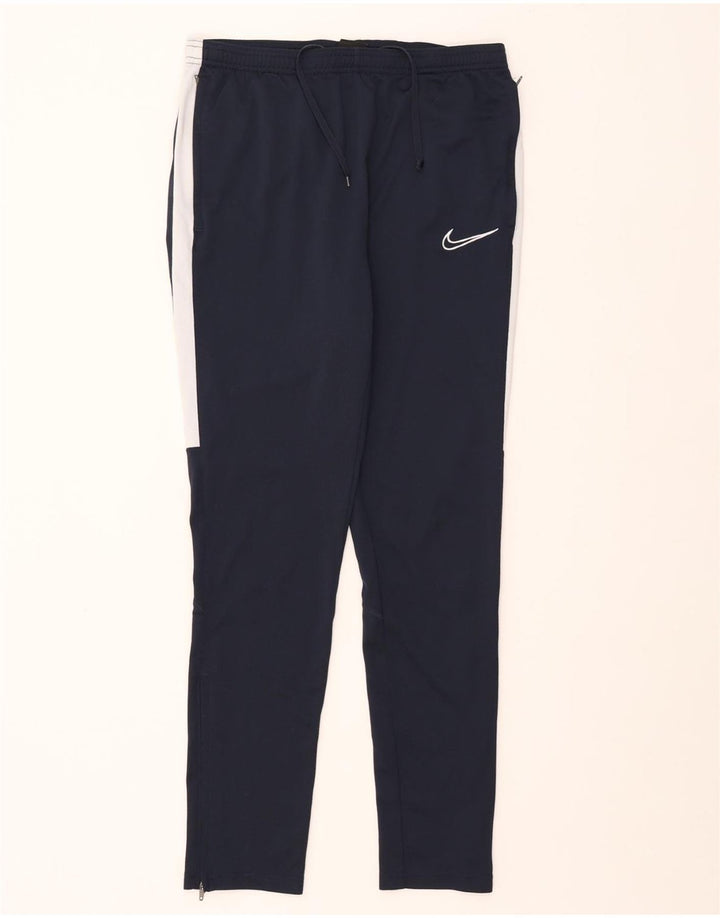 NIKE Mens Dri Fit Tracksuit Trousers Medium  Navy Blue Colourblock