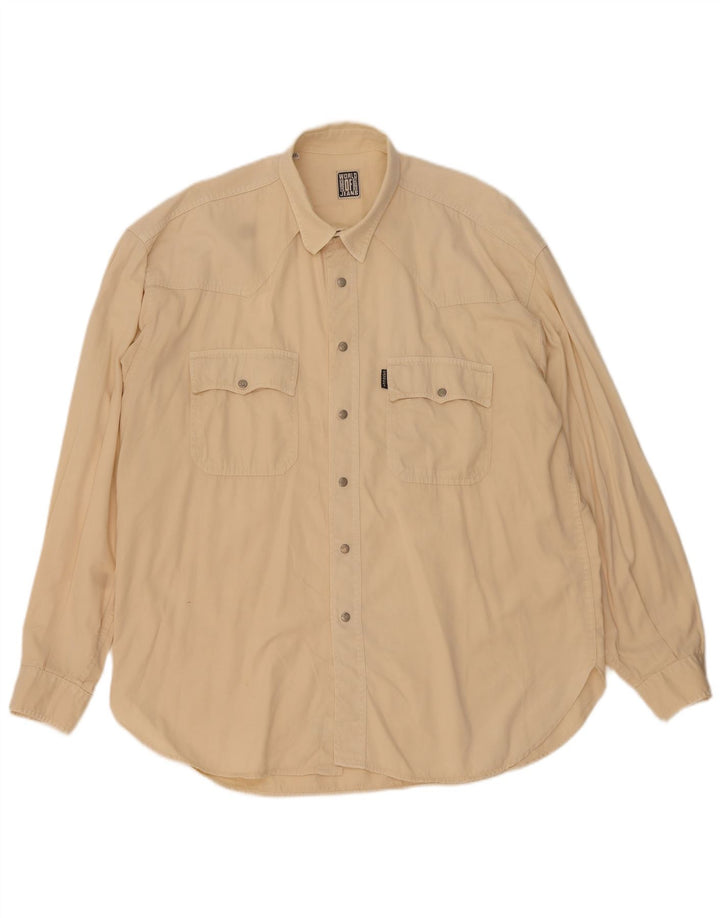 Рубашка мужская CASSUCI 2XL бежевая, хлопок