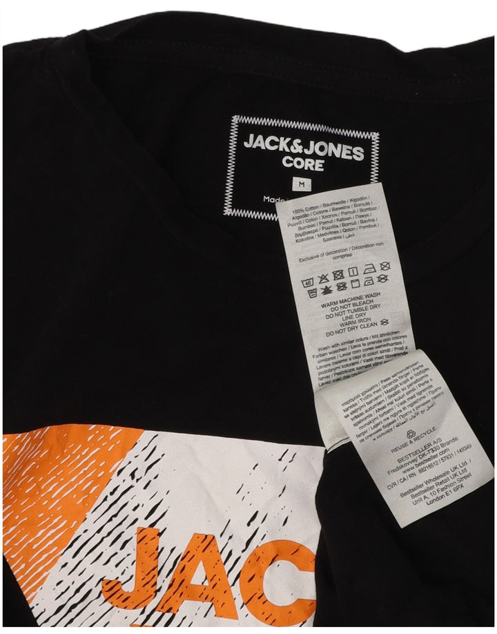 Мужская футболка с рисунком JACK & JONES Top среднего размера, черный хлопок