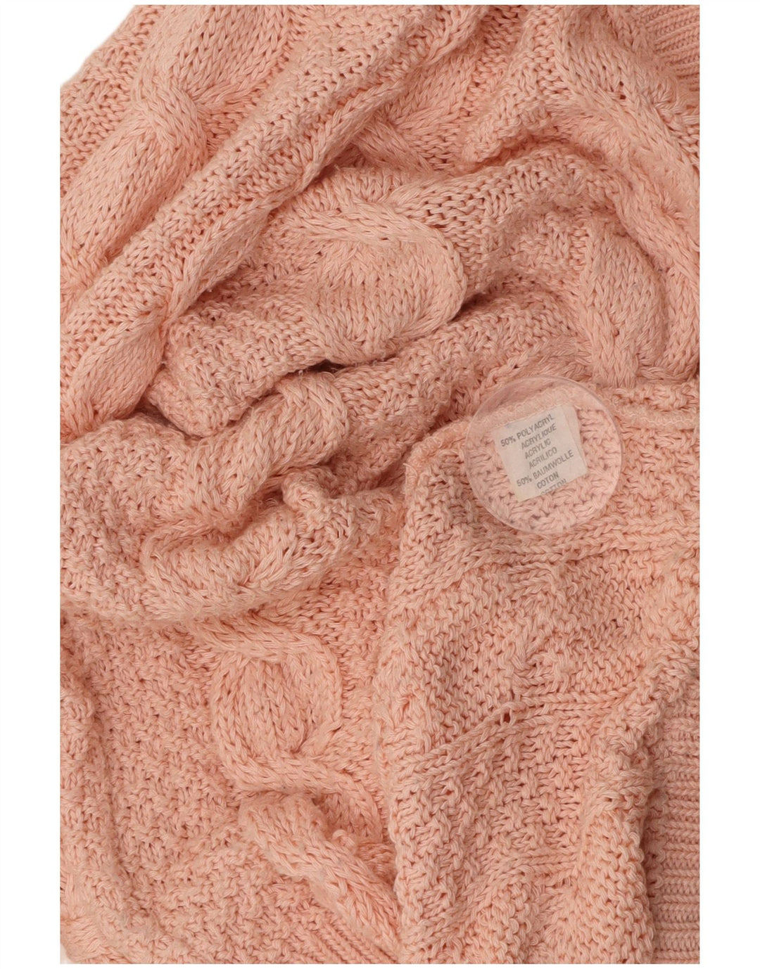 ВИНТАЖНЫЙ женский джемпер с v-образным вырезом, Великобритания 16, большой розовый акрил