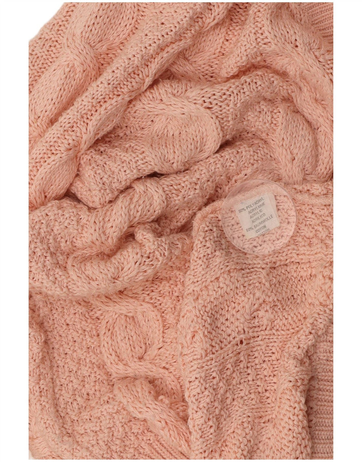 ВИНТАЖНЫЙ женский джемпер с v-образным вырезом, Великобритания 16, большой розовый акрил