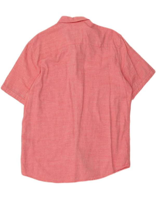 TOM TAILOR Mens Regular Fit Short Sleeve Shirt XL Red Chevron Cotton