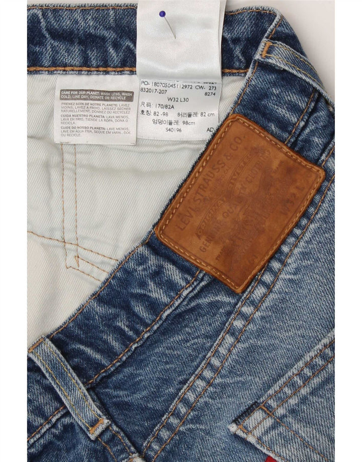 Мужские потертые прямые джинсы Levi's W32 L30, синий хлопок