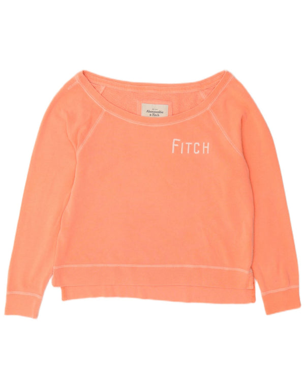 Женский свитер с рисунком Abercrombie & Fitch UK 16, большой оранжевый