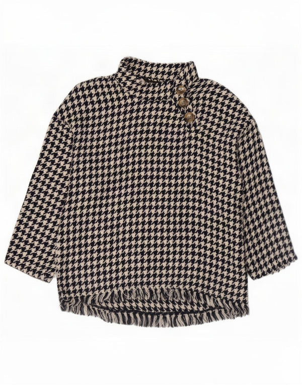 Женская блузка оверсайз Zara UK 6 XS, черный хлопок с узором 