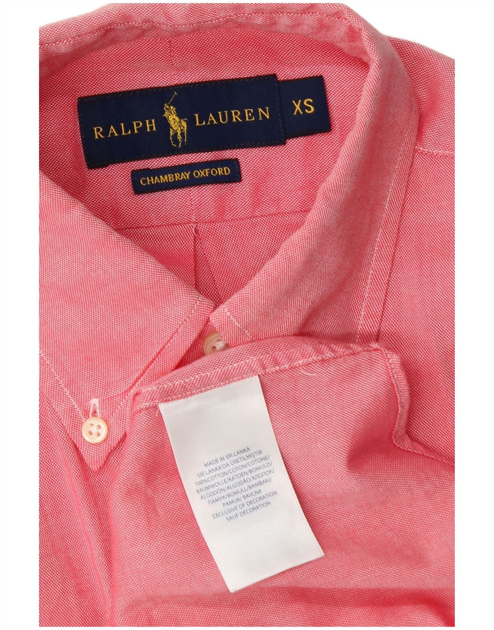 Мужская рубашка с коротким рукавом Ralph Lauren XS розовая, хлопок