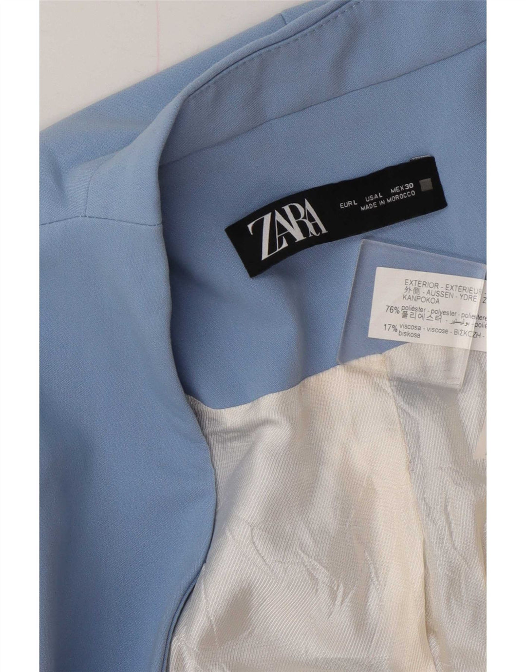 Женский пиджак Zara UK 16, большой синий полиэстер