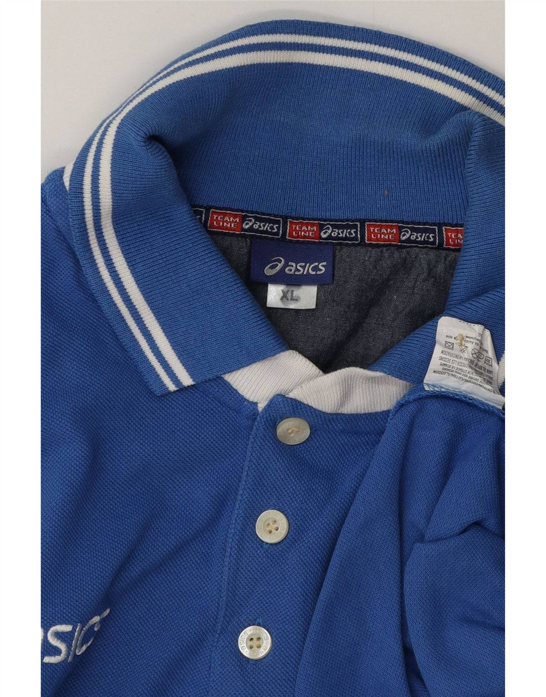 Мужская рубашка поло с рисунком ASICS XL, синяя, хлопок
