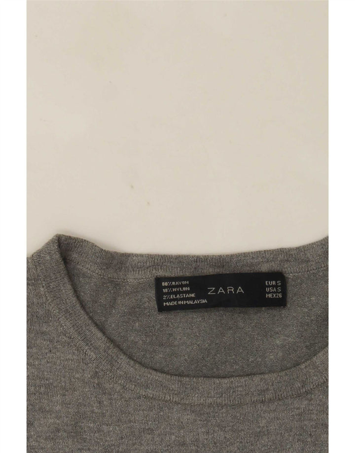 Женская майка Zara UK 8, маленький серый вискоза