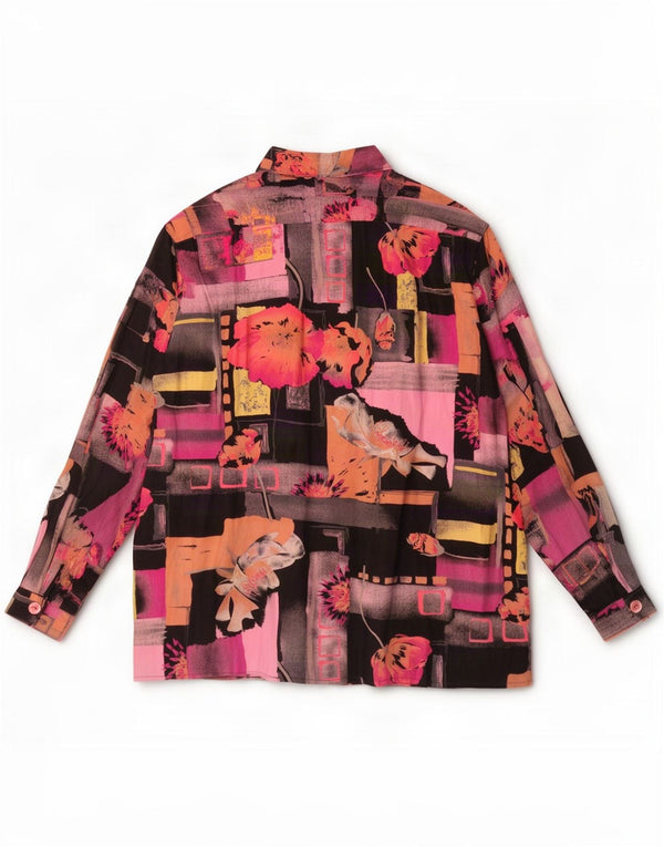 Vintage Womens Shirt Blouse UK 18 XL Multicoloured Patchwork