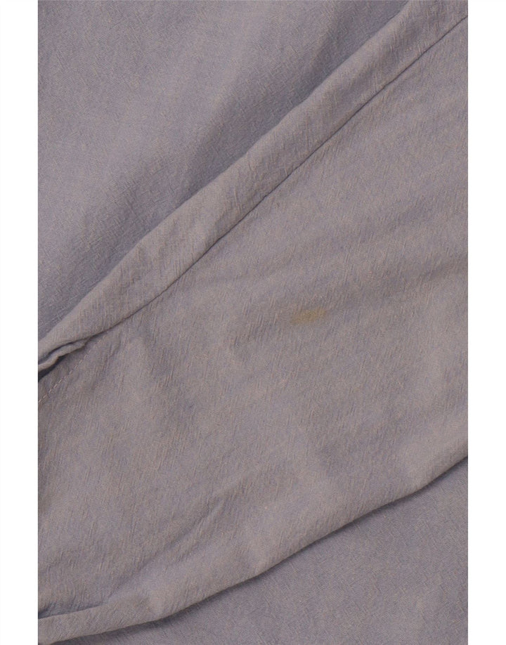 ВИНТАЖНАЯ женская рубашка UK 18 XL, синяя хлопковая с цветочным принтом в стиле ретро