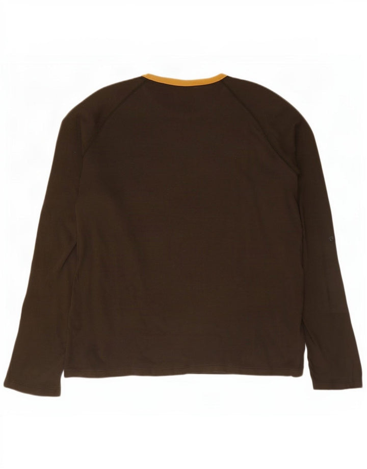 Мужской топ с рисунком Woolrich, длинный рукав, коричневый хлопок, 2XL