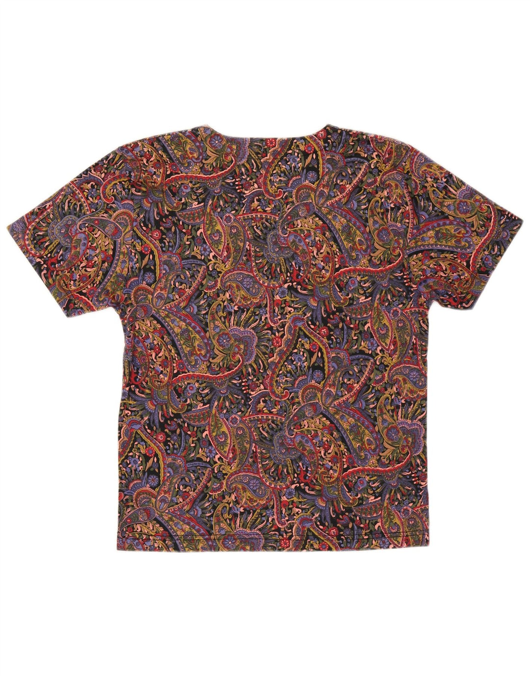 SILHOUETTE Womens Graphic T-Shirt Top UK 14 Medium Multicoloured Paisley