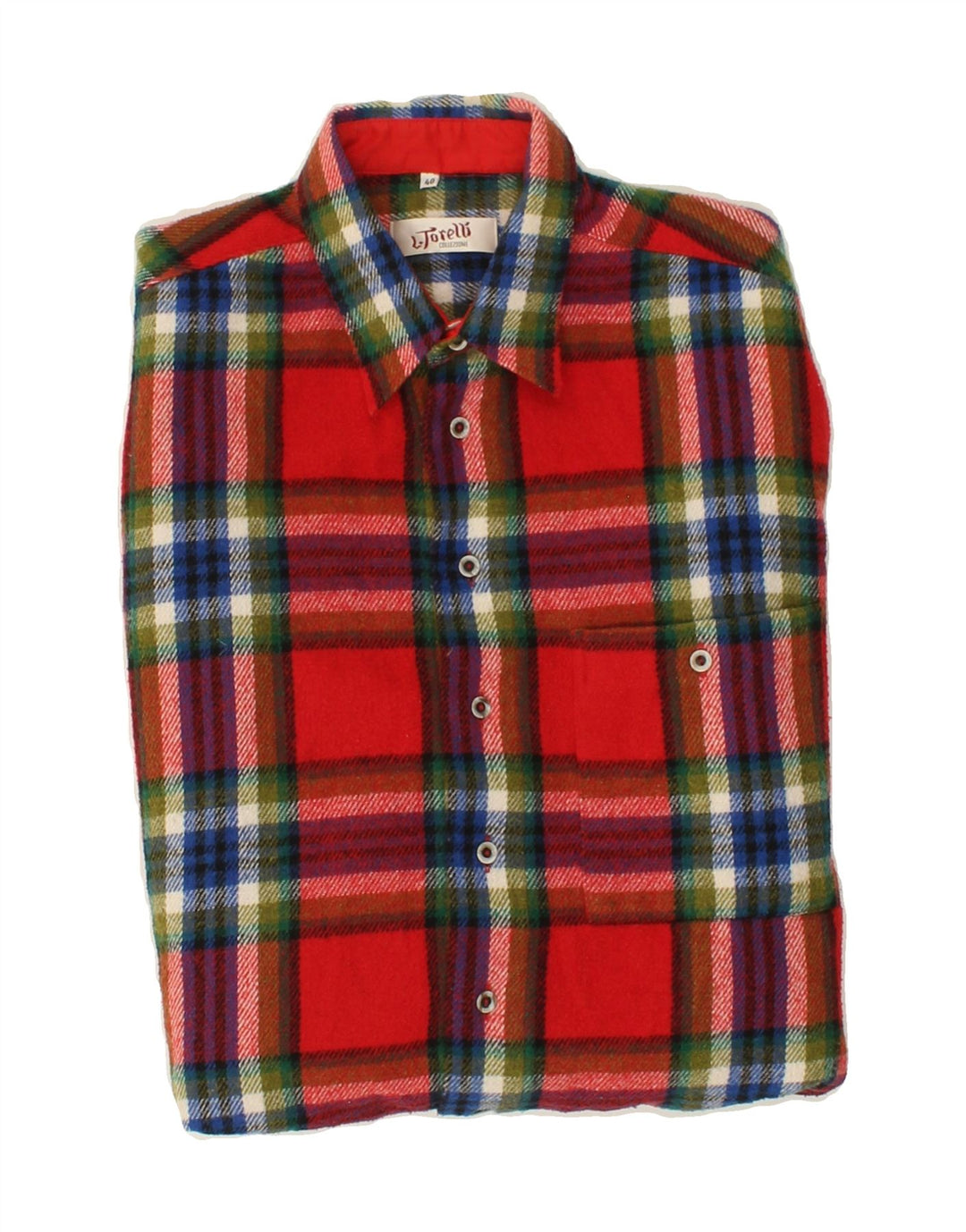 VINTAGE Mens Flannel Shirt Size 40 Medium Red Check Vintage Vintage and Second-Hand Vintage from Messina Hembry 