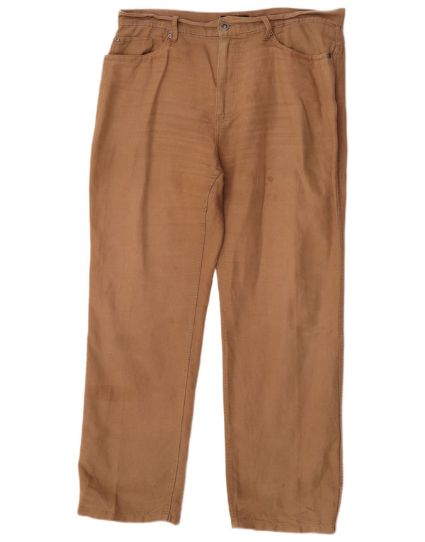 Мужские прямые повседневные брюки Marks & Spencer Blue Harbour W34 L29 коричневые