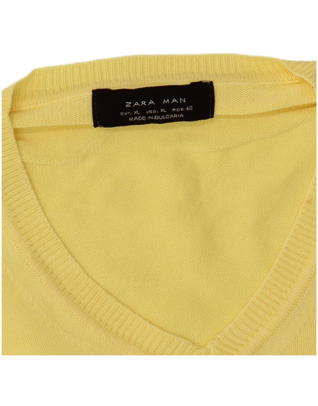 Мужской джемпер с v-образным вырезом Zara XL, желтый
