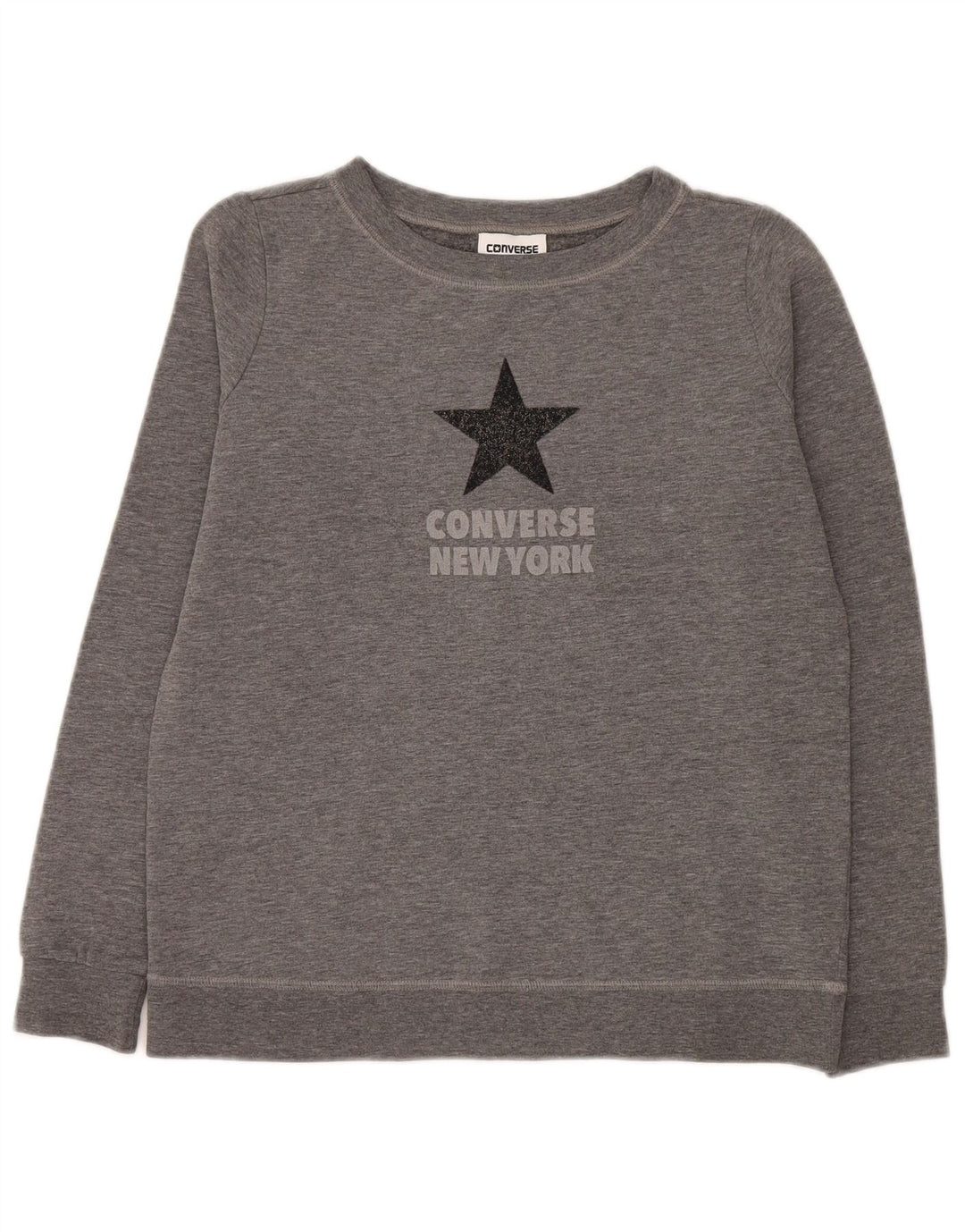 Женский джемпер оверсайз с рисунком Converse UK 6 XS, серый в крапинку