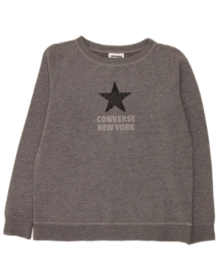 Женский джемпер оверсайз с рисунком Converse UK 6 XS, серый в крапинку