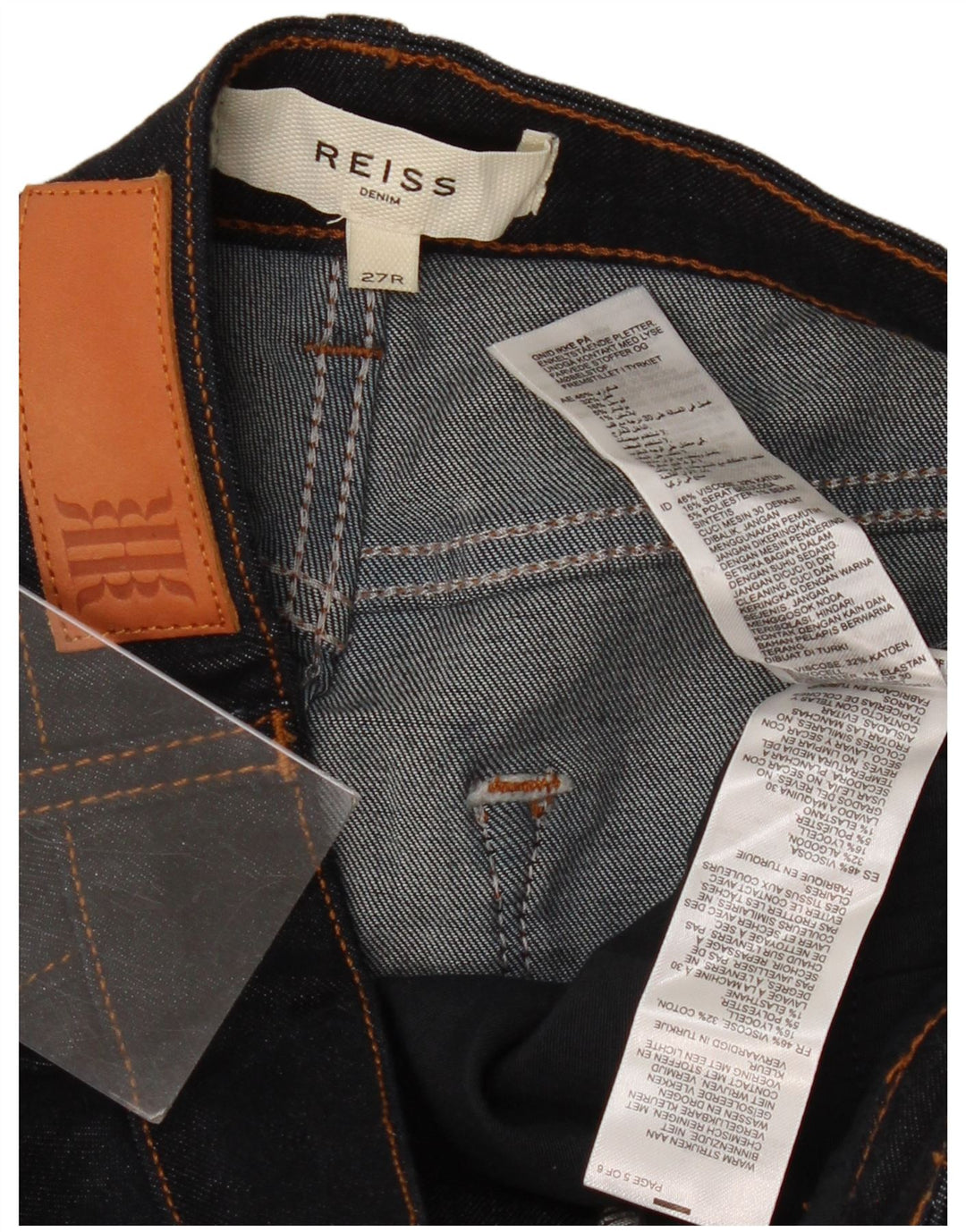 Женские расклешенные джинсы Reiss W27 L33 Темно-синие из вискозы