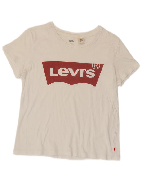 Женская футболка с рисунком Levi's Top UK 10, маленькая белая
