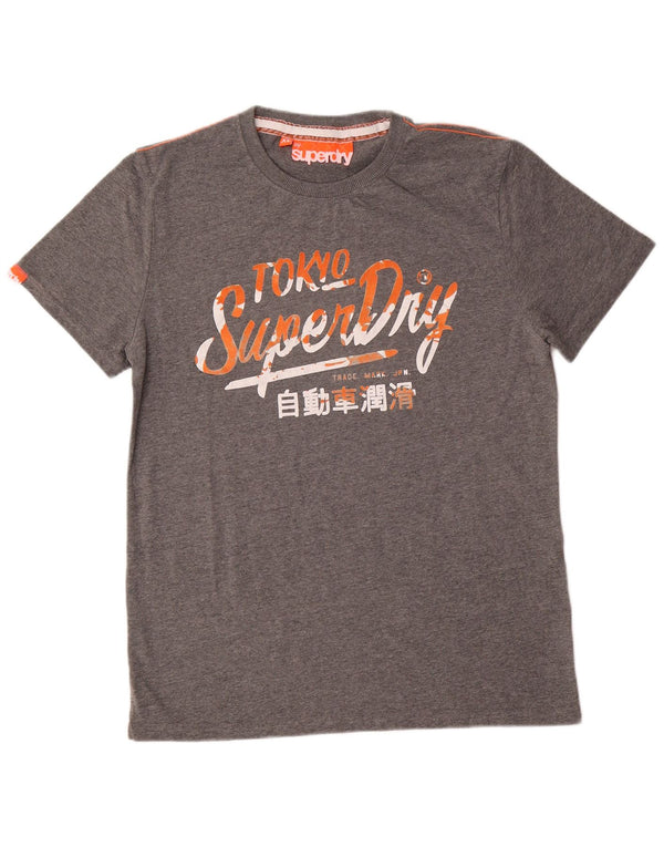 Мужская футболка с рисунком Superdry XL, серая, хлопок
