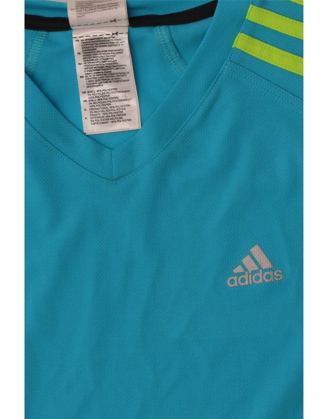 Женская футболка Adidas Top UK 10, маленькая, синяя, полиэстер