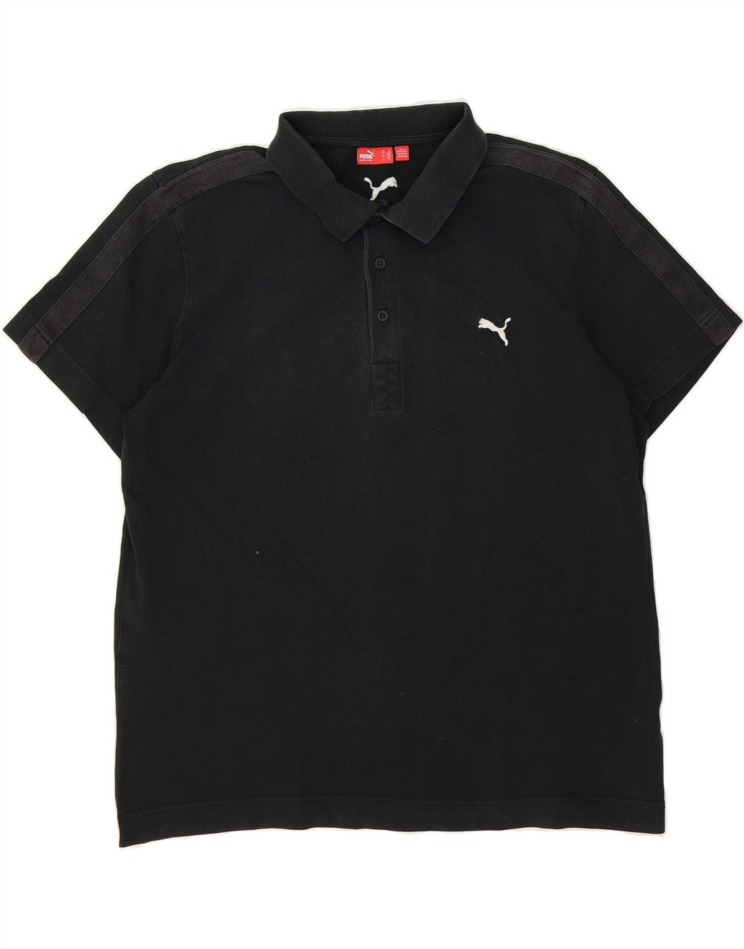 PUMA Mens Polo Shirt XL Black Cotton Vintage Puma and Second-Hand Puma from Messina Hembry 