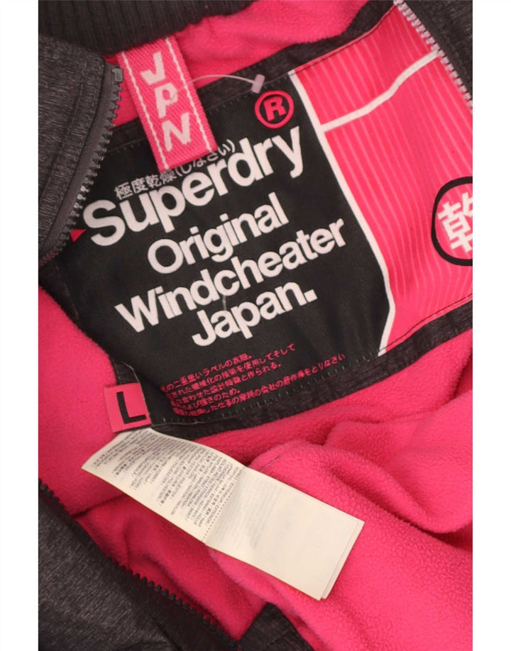 Женская ветровка с капюшоном Superdry UK 16, большая серая