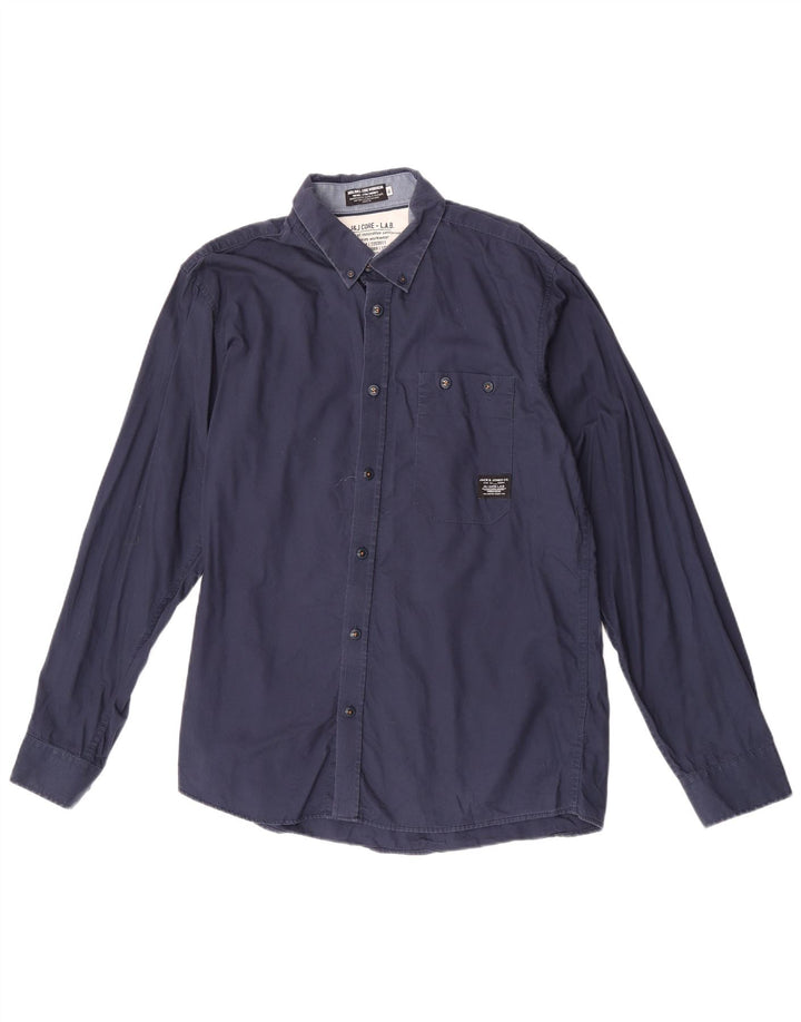Мужская рубашка Jack & Jones XL, темно-синяя, хлопок