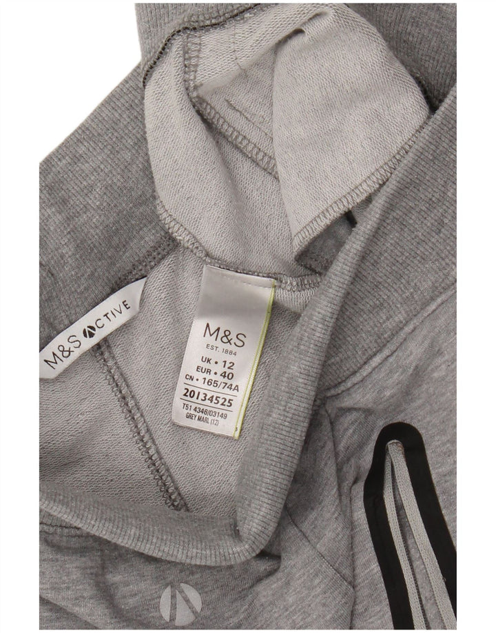 Женские укороченные спортивные брюки Marks & Spencer UK 12, хлопок среднего серого цвета