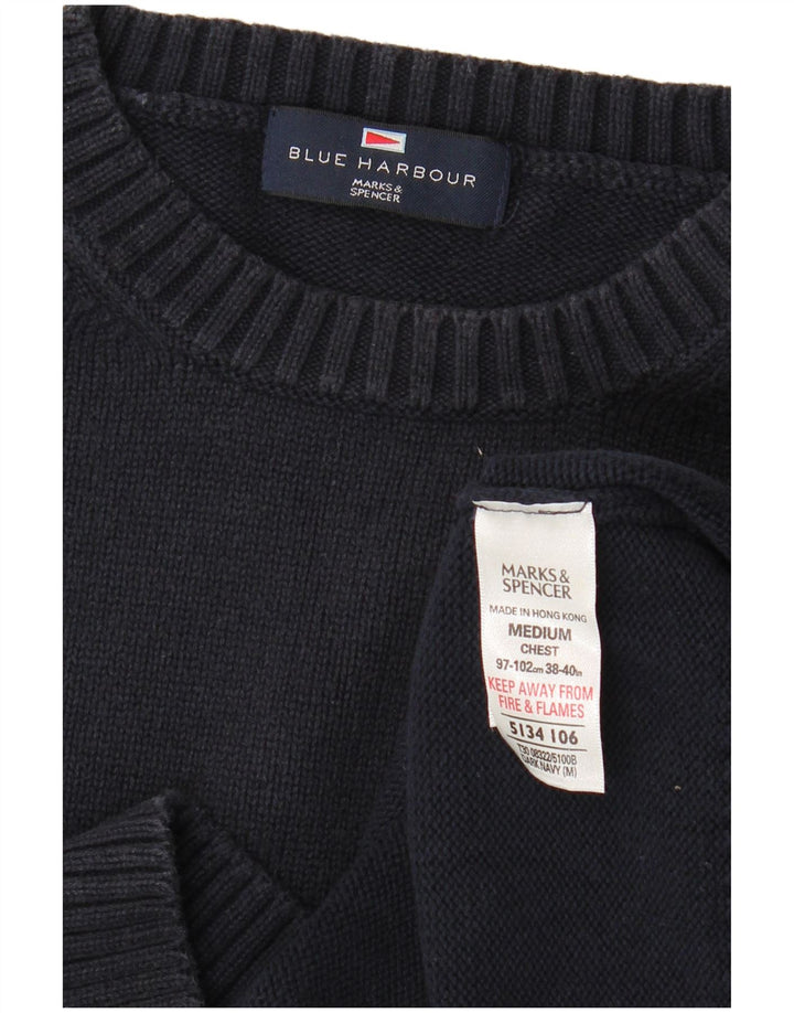Мужской джемпер с круглым вырезом MARKS & SPENCER, Великобритания, 38/40, средний, темно-синий