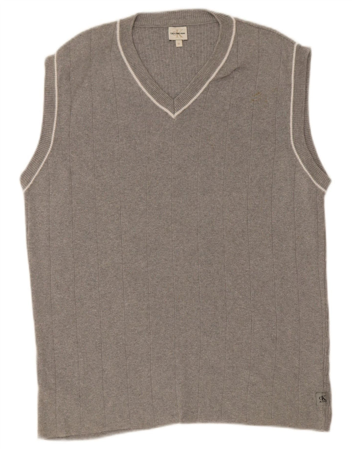Calvin Klein Jeans Мужская майка-майка среднего серого цвета, хлопок