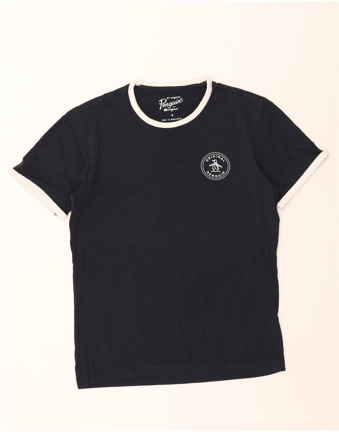 PENGUIN Mens T-Shirt Top Medium Black Cotton Vintage Penguin and Second-Hand Penguin from Messina Hembry 