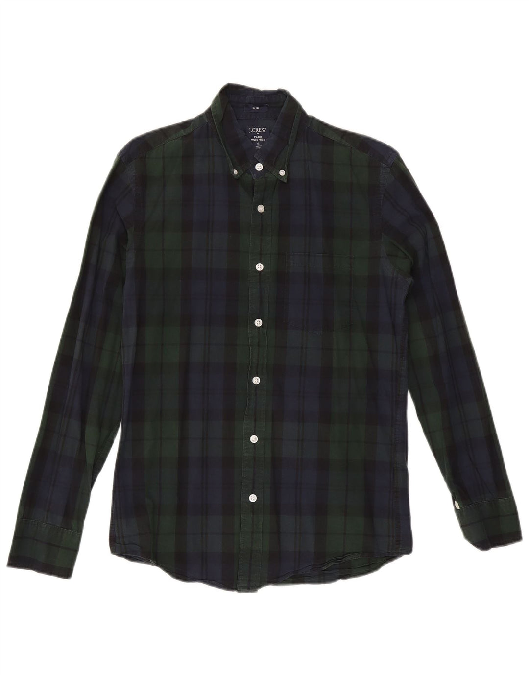 Мужская тонкая рубашка J. Crew, маленькая зеленая клетка, хлопок