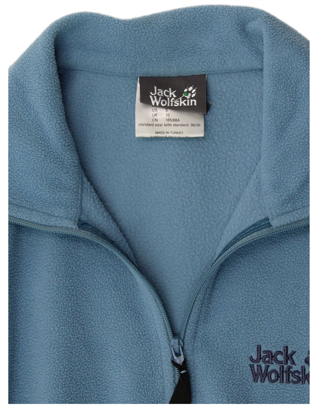 Женский флисовый джемпер JACK WOLFSKIN с воротником на молнии, UK 10, маленький синий, полиэстер