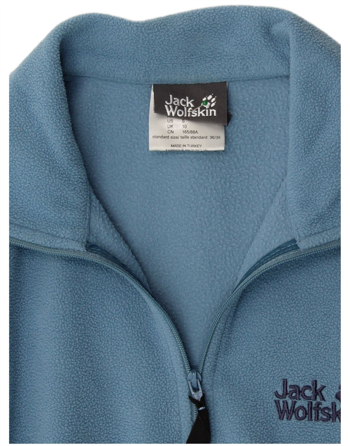Женский флисовый джемпер JACK WOLFSKIN с воротником на молнии, UK 10, маленький синий, полиэстер