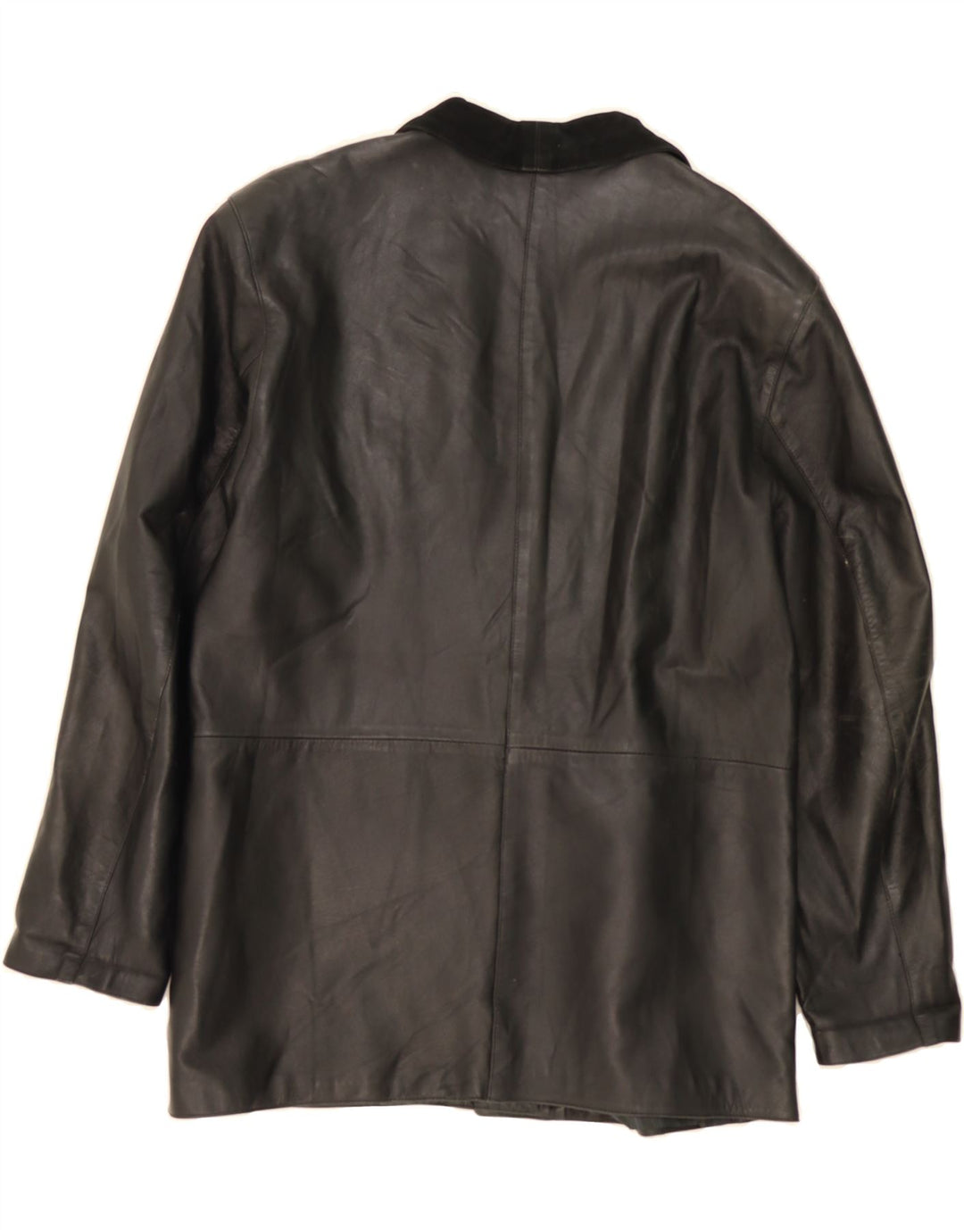 VINTAGE Womens Leather Jacket IT 48 XL Black Leather Vintage Vintage and Second-Hand Vintage from Messina Hembry 
