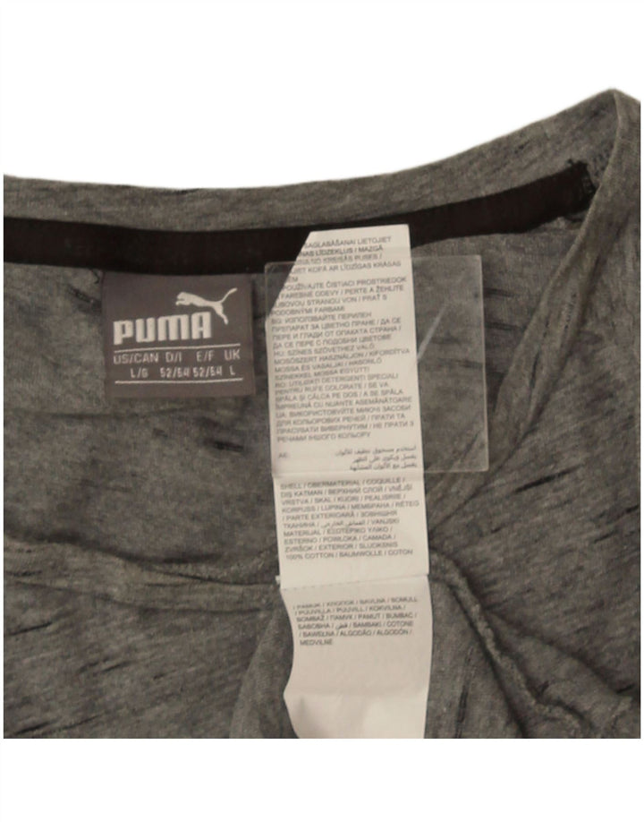 Мужская футболка Puma, большой серый хлопок с крапинками