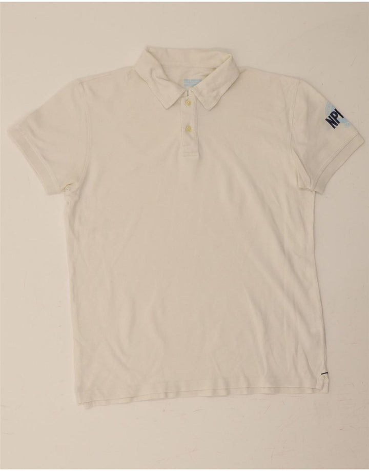 NAPAPIJRI Mens Polo Shirt Medium White Cotton Vintage Napapijri and Second-Hand Napapijri from Messina Hembry 