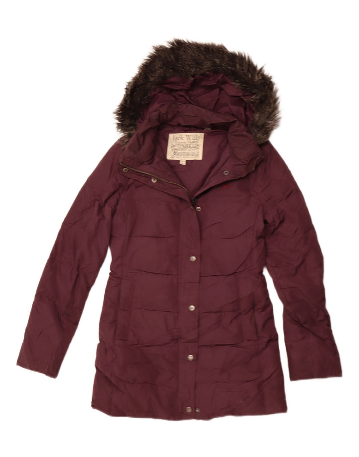 Женская стеганая куртка Jack Wills UK 8, маленький бордовый полиэстер